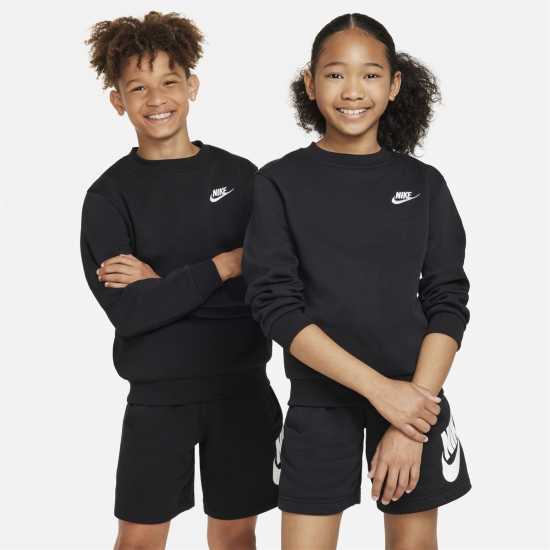 Детски горнища и пуловери Nike Sportswear Club Fleece Big Kids' Sweatshirt Черно Nike Sportswear Club Fleece Big Kids' Sweatshirt Черно Детски горнища и пуловери