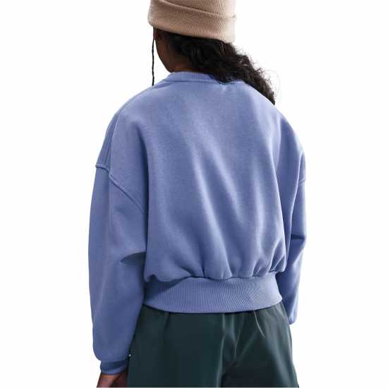 Nike Sportswear Club Fleece Big Kids' (Girls') Boxy Crewneck Sweatshirt Индиго Nike Sportswear Club Fleece Big Kids' (Girls') Boxy Crewneck Sweatshirt Индиго