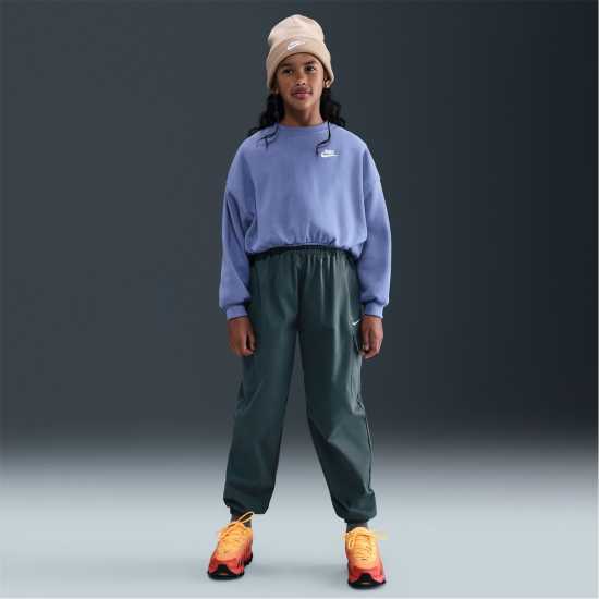 Nike Sportswear Club Fleece Big Kids' (Girls') Boxy Crewneck Sweatshirt Индиго Nike Sportswear Club Fleece Big Kids' (Girls') Boxy Crewneck Sweatshirt Индиго