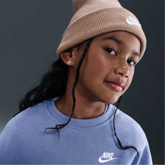 Nike Sportswear Club Fleece Big Kids' (Girls') Boxy Crewneck Sweatshirt Индиго Nike Sportswear Club Fleece Big Kids' (Girls') Boxy Crewneck Sweatshirt Индиго