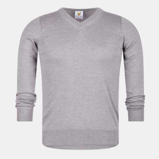 Lyle And Scott Merrick V-Neck Jumper Сива меланж 