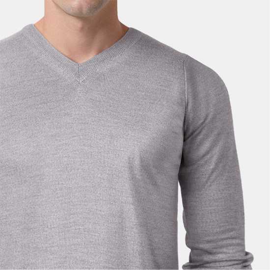 Lyle And Scott Merrick V-Neck Jumper Сива меланж 