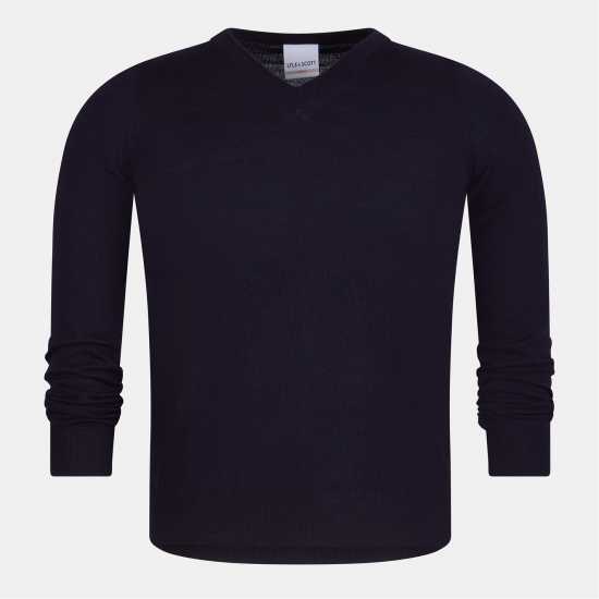 Lyle And Scott Merrick V-Neck Jumper Нова морска блуза 