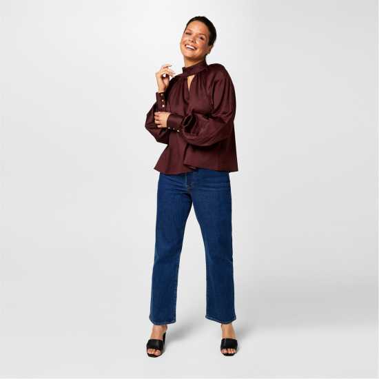 Biba Balloon Blouse Шоколад Дамски ризи и тениски