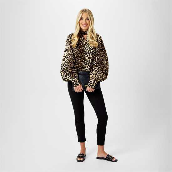 Biba Balloon Blouse Леопард Дамски ризи и тениски