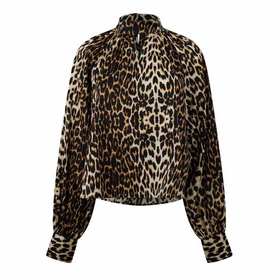 Biba Balloon Blouse Леопард Дамски ризи и тениски