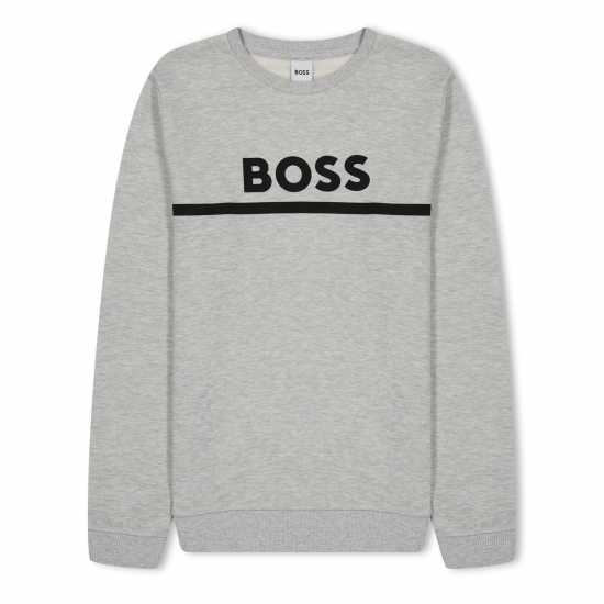 Hugo Boss Boss Kids Large Logo Sweatshirt, Logo Design Сиво A32 