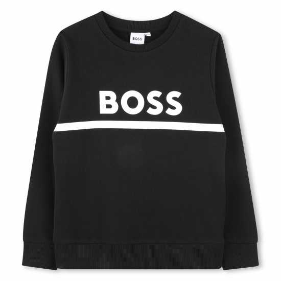 Hugo Boss Boss Kids Large Logo Sweatshirt, Logo Design Черно 09B 