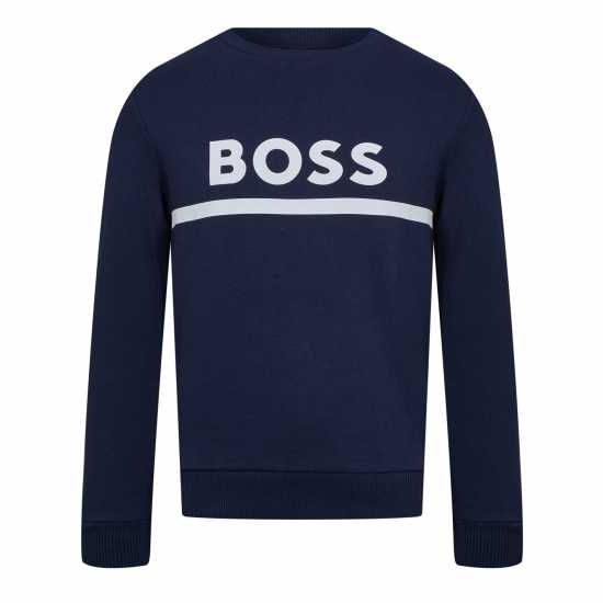 Hugo Boss Boss Kids Large Logo Sweatshirt, Logo Design Нави 849 