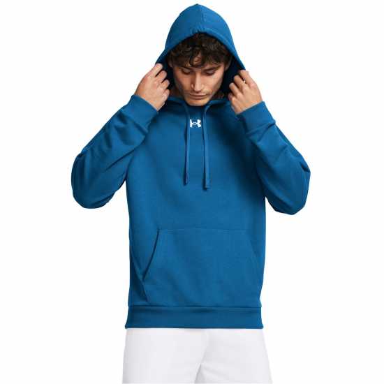 Under Armour Rival Fitted Oth Hoodie Mens Photon Blue/Wht Мъжки суитчъри и блузи с качулки