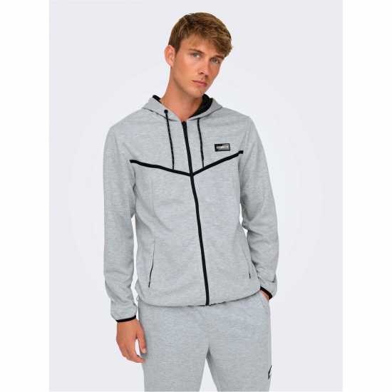 Only Zip Hoodie Сиво меланж Only Zip Hoodie Сиво меланж