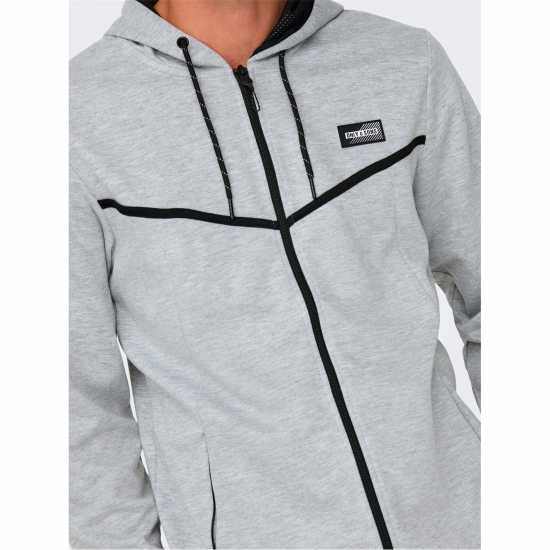 Only Zip Hoodie Сиво меланж Only Zip Hoodie Сиво меланж