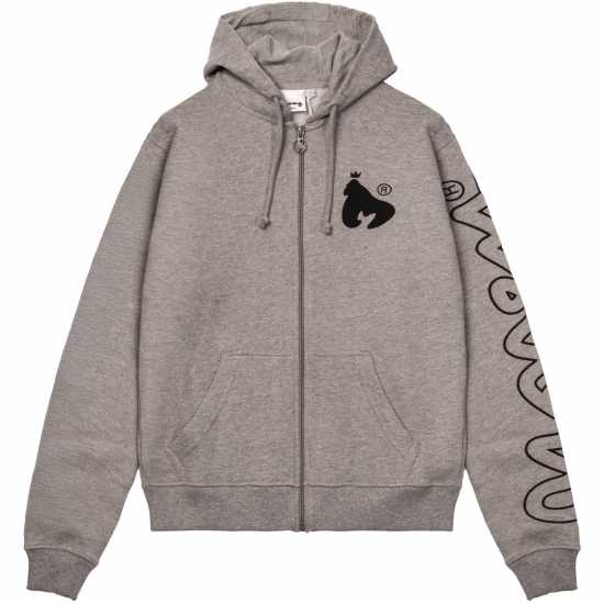 Money Ape Sleeve Zip Hood Jnr Сиво Детски суитчъри и блузи с качулки