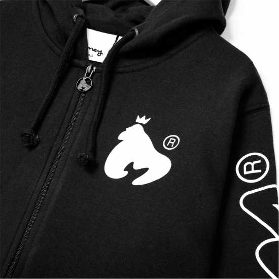 Детски суитчъри и блузи с качулки Money Ape Sleeve Zip Hood Jnr Черно Money Ape Sleeve Zip Hood Jnr Черно Детски суитчъри и блузи с качулки