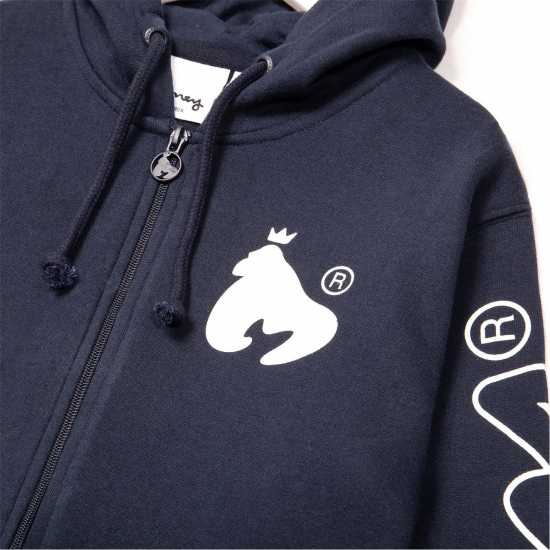 Money Ape Sleeve Zip Hood Jnr Морска синьо Детски суитчъри и блузи с качулки