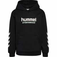 Hummel Logo Hoodie Junior Black/White Детски суитчъри и блузи с качулки