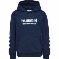 Hummel Logo Hoodie Junior Navy/White Детски суитчъри и блузи с качулки