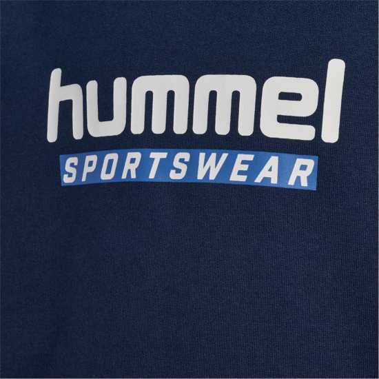 Hummel Logo Hoodie Junior Navy/White Детски суитчъри и блузи с качулки