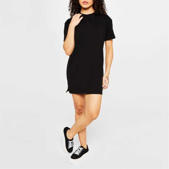 Firetrap Рокля-Риза Oversized T-Shirt Dress Black Дамски поли и рокли