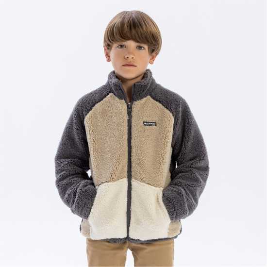 Яке Полар Minoti Boys Sherpa Fleece Jacket Contrast Pocket Brown Яке Полар Minoti Boys Sherpa Fleece Jacket Contrast Pocket Brown