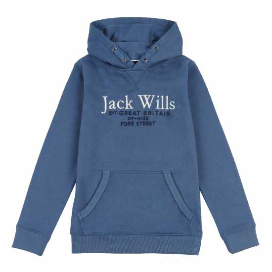 Jack Wills Wills Oth Hoodie Junior Boys China Blue Детски суитчъри и блузи с качулки