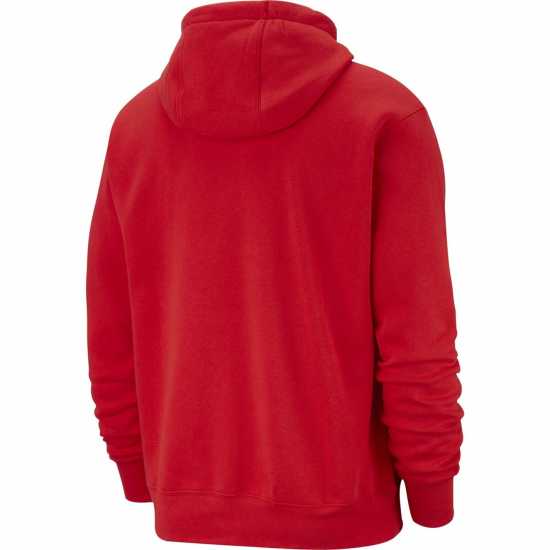 Nike Sportswear Club Fleece Pullover Hoodie Mens Уни Червено/Бяло Мъжки суитчъри и блузи с качулки