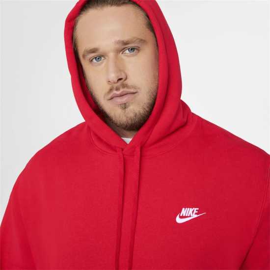Мъжки суитчъри и блузи с качулки Nike Sportswear Club Fleece Pullover Hoodie Mens Уни Червено/Бяло Nike Sportswear Club Fleece Pullover Hoodie Mens Уни Червено/Бяло Мъжки суитчъри и блузи с качулки