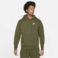 Sale Nike Sportswear Club Fleece Pullover Hoodie Mens Green/White Мъжки полар