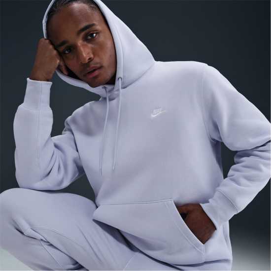 Nike Sportswear Club Fleece Pullover Hoodie Mens Ghost/White 