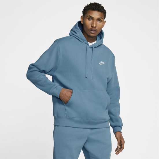 Nike Sportswear Club Fleece Pullover Hoodie Mens Navy/White 