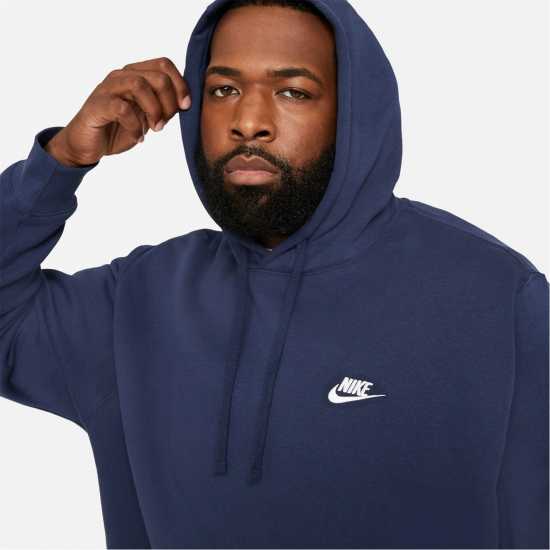 Nike Sportswear Club Fleece Pullover Hoodie Mens Navy/White 
