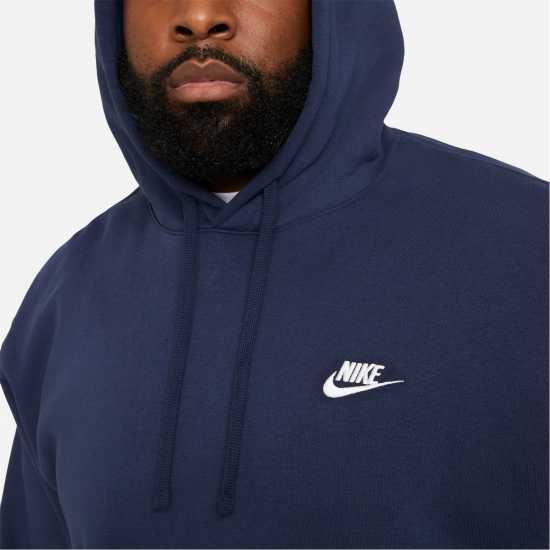 Nike Sportswear Club Fleece Pullover Hoodie Mens Navy/White 