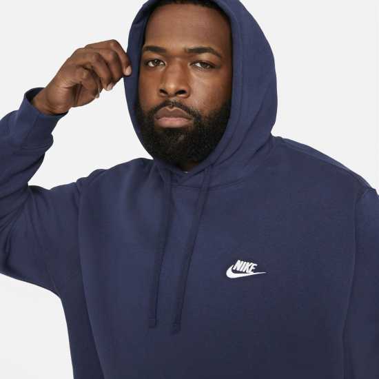 Nike Sportswear Club Fleece Pullover Hoodie Mens Морска синьо Nike Sportswear Club Fleece Pullover Hoodie Mens Морска синьо