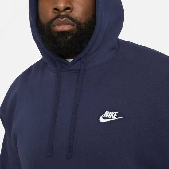 Nike Sportswear Club Fleece Pullover Hoodie Mens Морска синьо Nike Sportswear Club Fleece Pullover Hoodie Mens Морска синьо