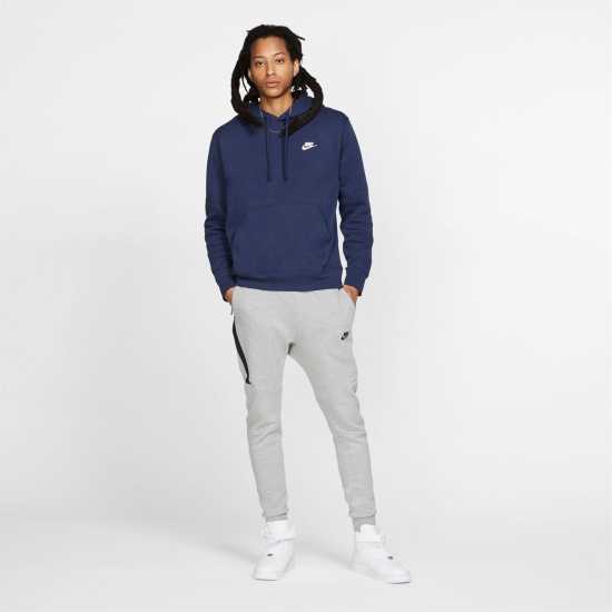 Nike Sportswear Club Fleece Pullover Hoodie Mens Морска синьо Nike Sportswear Club Fleece Pullover Hoodie Mens Морска синьо