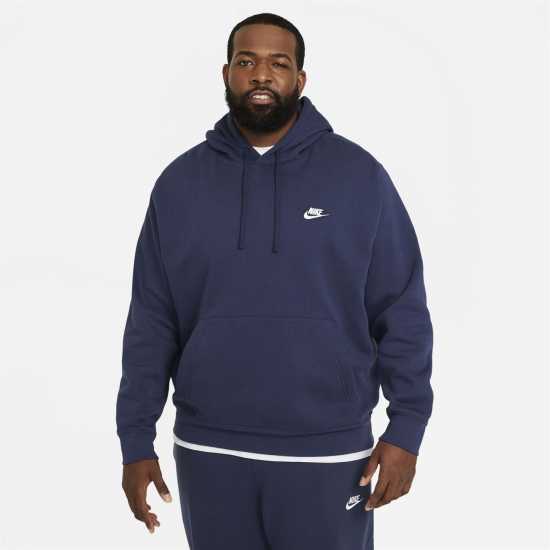 Nike Sportswear Club Fleece Pullover Hoodie Mens Морска синьо Nike Sportswear Club Fleece Pullover Hoodie Mens Морска синьо
