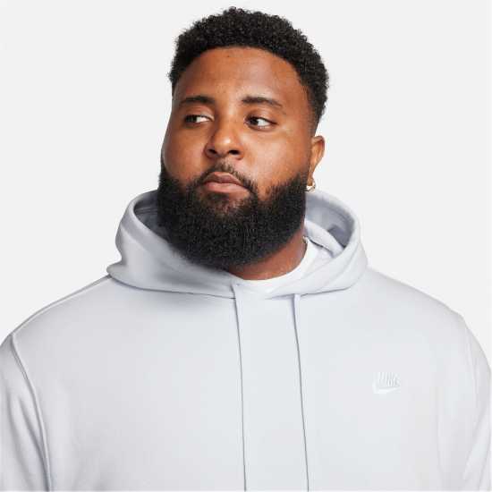 Nike Sportswear Club Fleece Pullover Hoodie Mens Grey/White - Мъжки полар