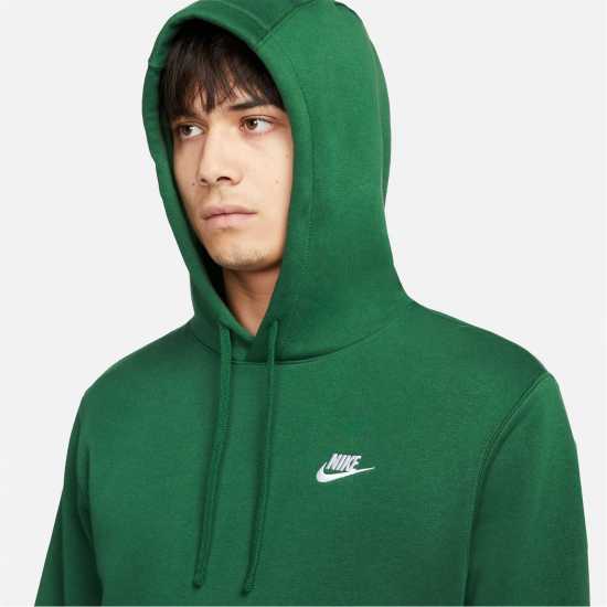 Nike Sportswear Club Fleece Pullover Hoodie Mens Olive/White Nike Sportswear Club Fleece Pullover Hoodie Mens Olive/White