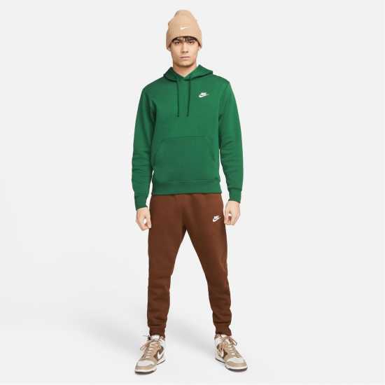 Nike Sportswear Club Fleece Pullover Hoodie Mens Olive/White Nike Sportswear Club Fleece Pullover Hoodie Mens Olive/White