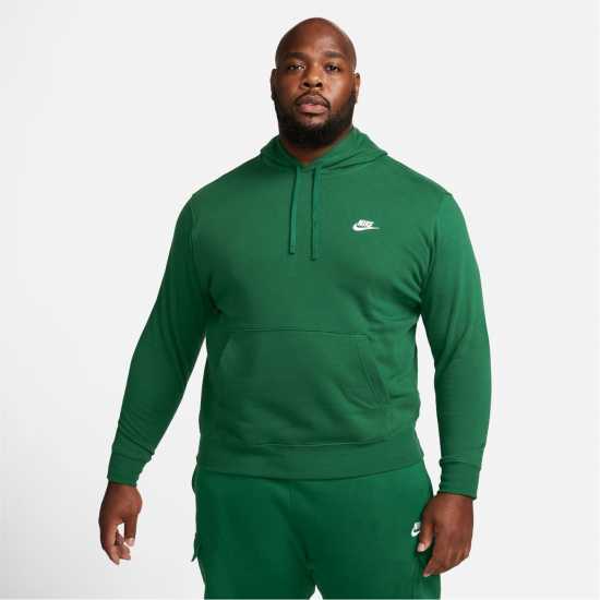 Nike Sportswear Club Fleece Pullover Hoodie Mens Olive/White Nike Sportswear Club Fleece Pullover Hoodie Mens Olive/White