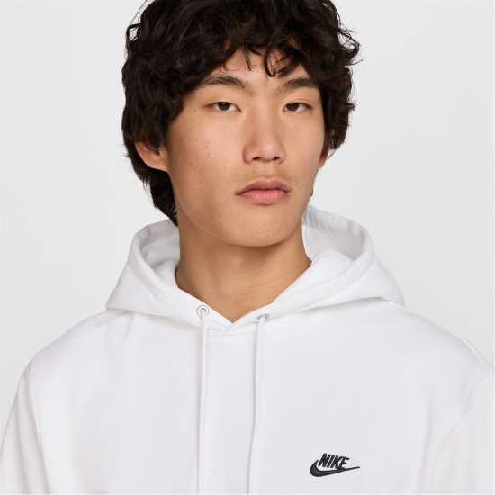 Nike Sportswear Club Fleece Pullover Hoodie Mens Бяло/Черно Мъжки суитчъри и блузи с качулки
