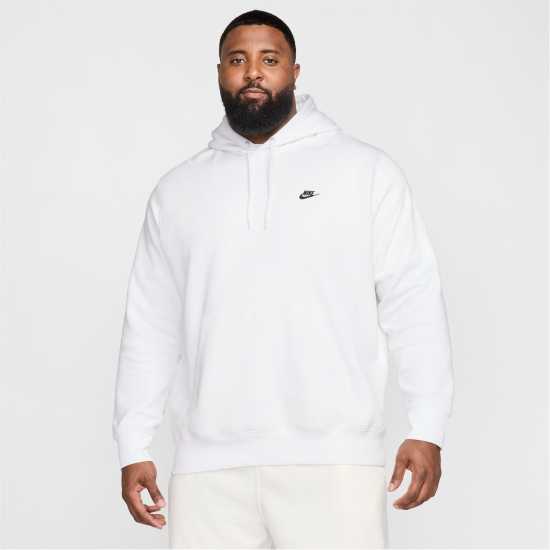 Nike Sportswear Club Fleece Pullover Hoodie Mens Бяло/Черно Мъжки суитчъри и блузи с качулки