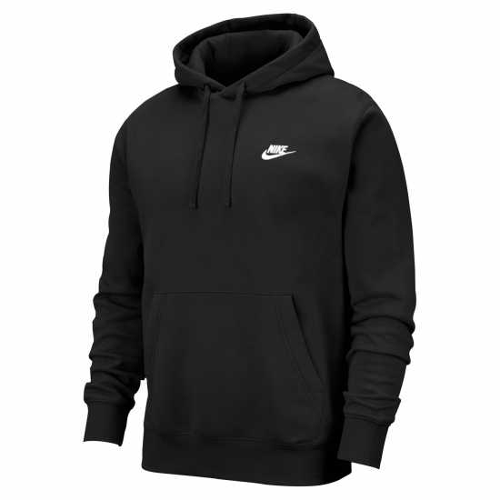 Nike Sportswear Club Fleece Pullover Hoodie Mens Black/White Мъжки суитчъри и блузи с качулки