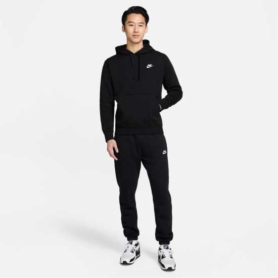 Nike Sportswear Club Fleece Pullover Hoodie Mens Black/White Мъжки суитчъри и блузи с качулки