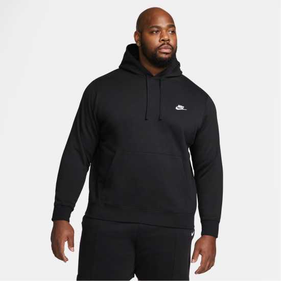 Nike Sportswear Club Fleece Pullover Hoodie Mens Black/White Мъжки суитчъри и блузи с качулки