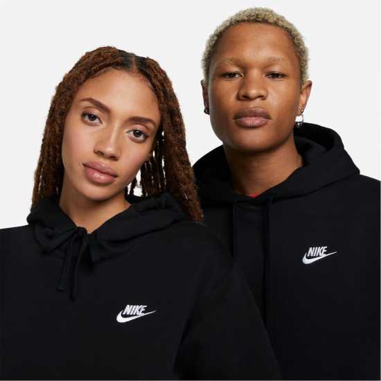 Nike Sportswear Club Fleece Pullover Hoodie Mens Black/White Мъжки суитчъри и блузи с качулки