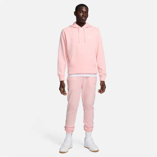 Nike Sportswear Club Fleece Pullover Hoodie Mens Въглен/Желязо/Бял 