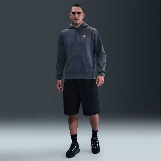 Nike Sportswear Club Fleece Pullover Hoodie Mens Въглен/Желязо/Бял 