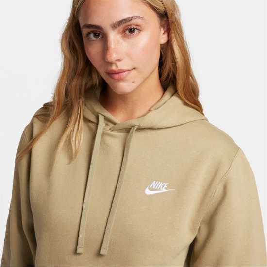 Nike Sportswear Club Fleece Pullover Hoodie Mens Olive/White Nike Sportswear Club Fleece Pullover Hoodie Mens Olive/White