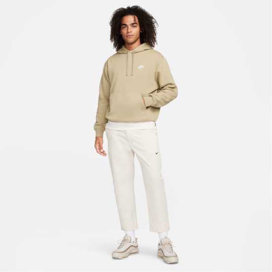 Nike Sportswear Club Fleece Pullover Hoodie Mens Olive/White Nike Sportswear Club Fleece Pullover Hoodie Mens Olive/White